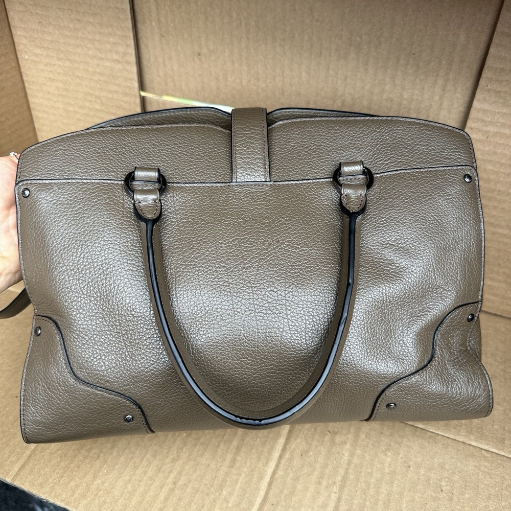 Coach Mercer Metallic Grey Triple Compartment Bag  W/Turnlock Closure 37575 - Picture 6 of 11